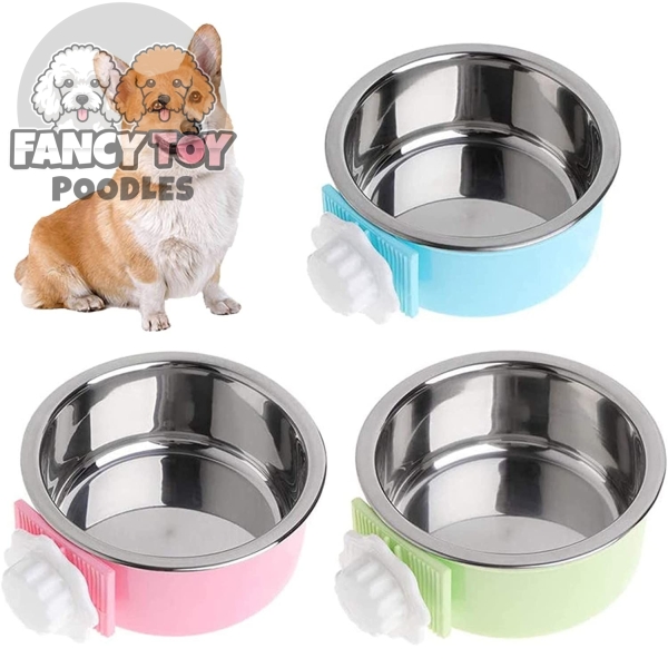 Removable Stainless Steel Hanging Pet Cage Bowl Removable Stainless Steel Hanging Pet Cage Bowl