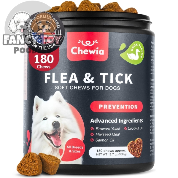 Dog Flea and Tick Treatment Chews FleaTick Prevention for Dogs Chewables Natural Dog Flea & Tick Control Soft Treats Immune Support Supplement Tasty chewable flea & tick prevention