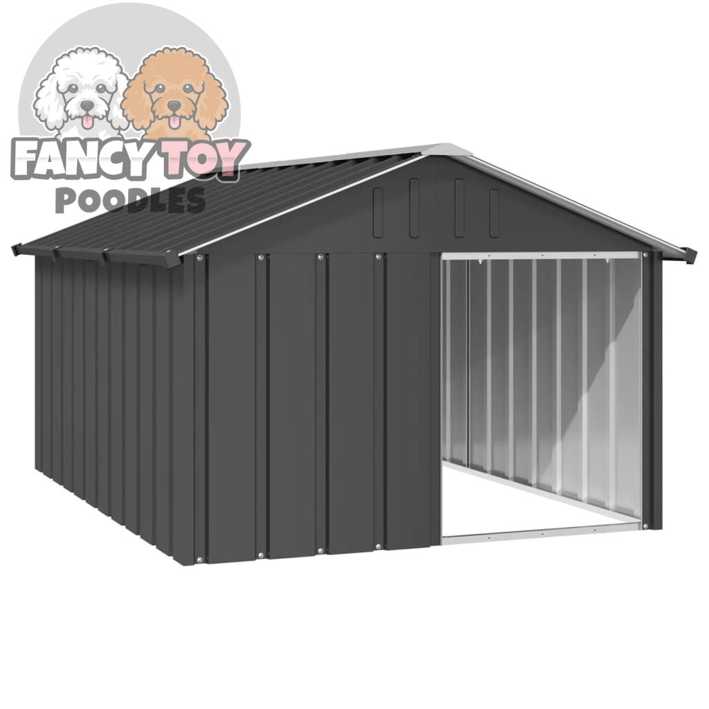 Dog House Anthracite 45.9"x60.2"x32.1" Galvanized Steel Dog House Anthracite