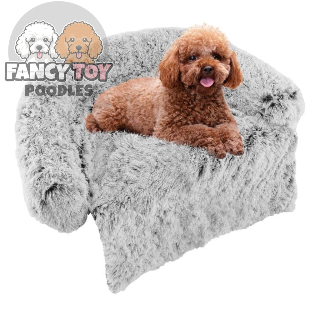 Plush Calming Dog Couch Bed with Anti-Slip Bottom