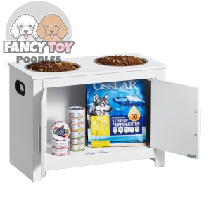 Pet Feeding Station With Storage Cabinet
